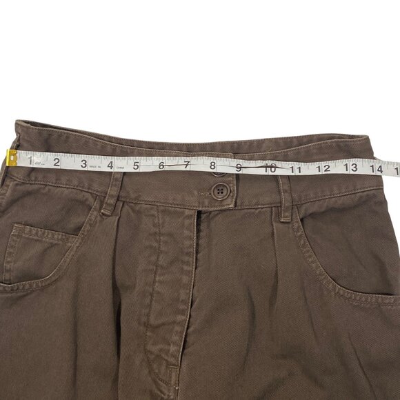 Nili Lotan Military jogger Pants Mocha Brown twill pleat front Cotton Jogger 4 - Picture 7 of 9